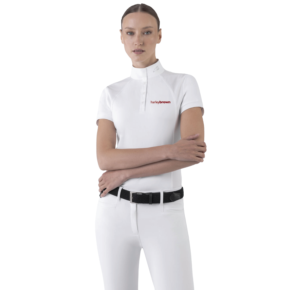Harley Brown Equestrian Women's Equiline Geak Short Sleeve Show Shirt