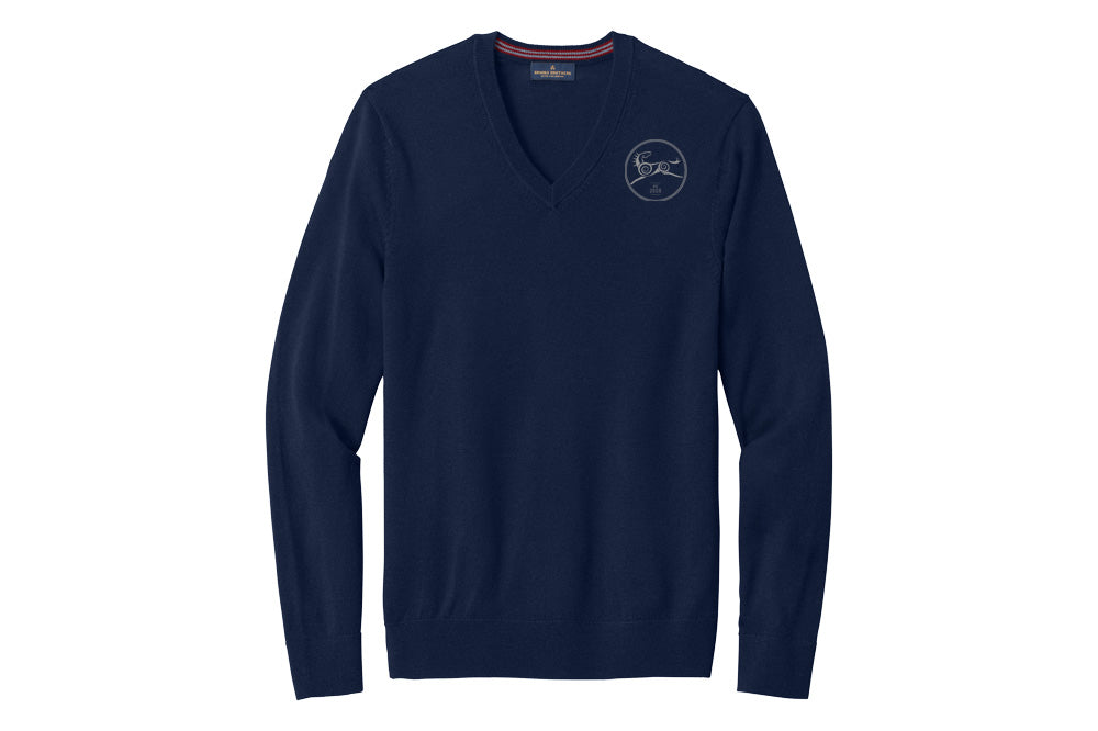 Sandhaven Men's Brooks Brothers Washable Merino Wool V-Neck Sweater