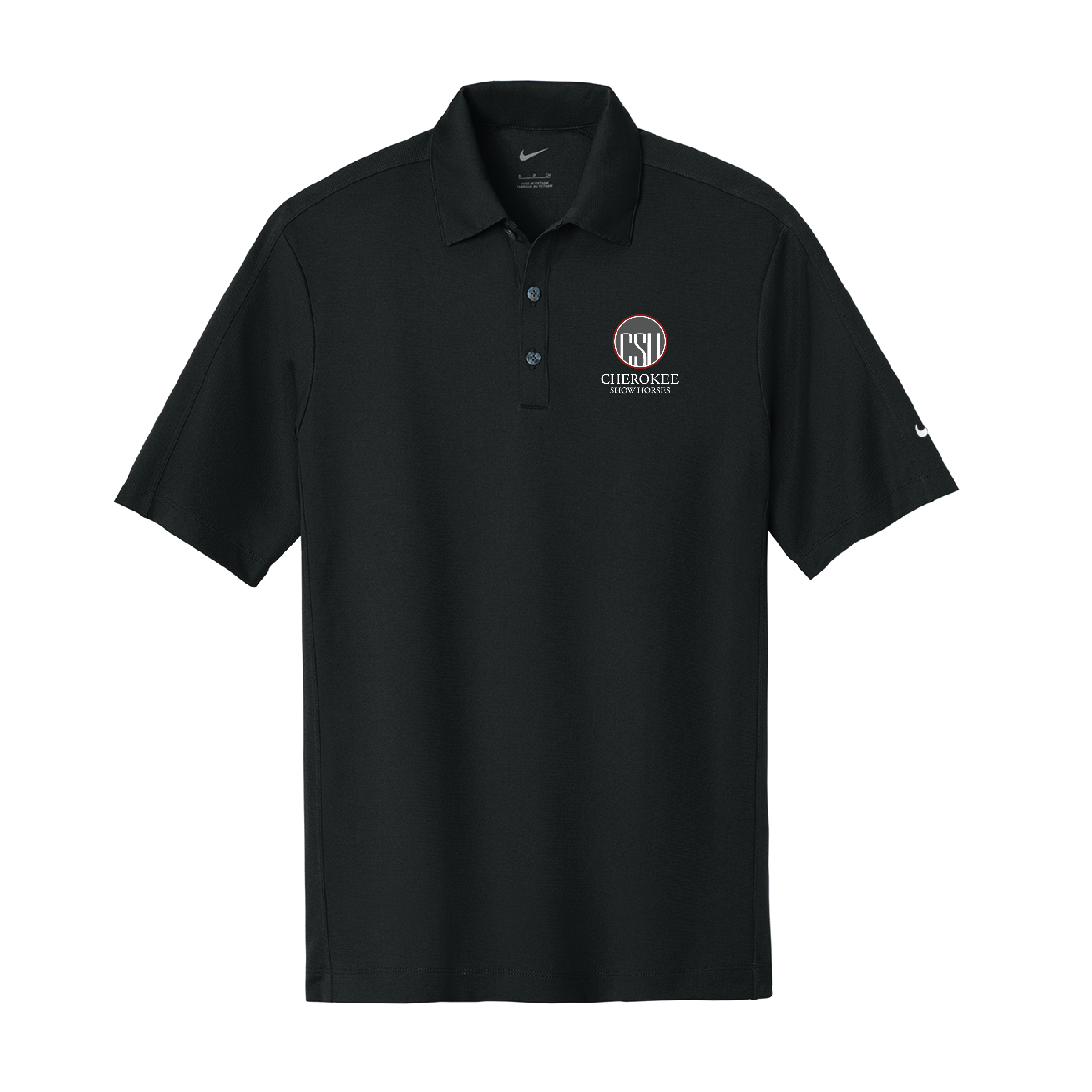 Cherokee Show Horses Men's Nike Tech Sport Dri-FIT Polo with Back Design