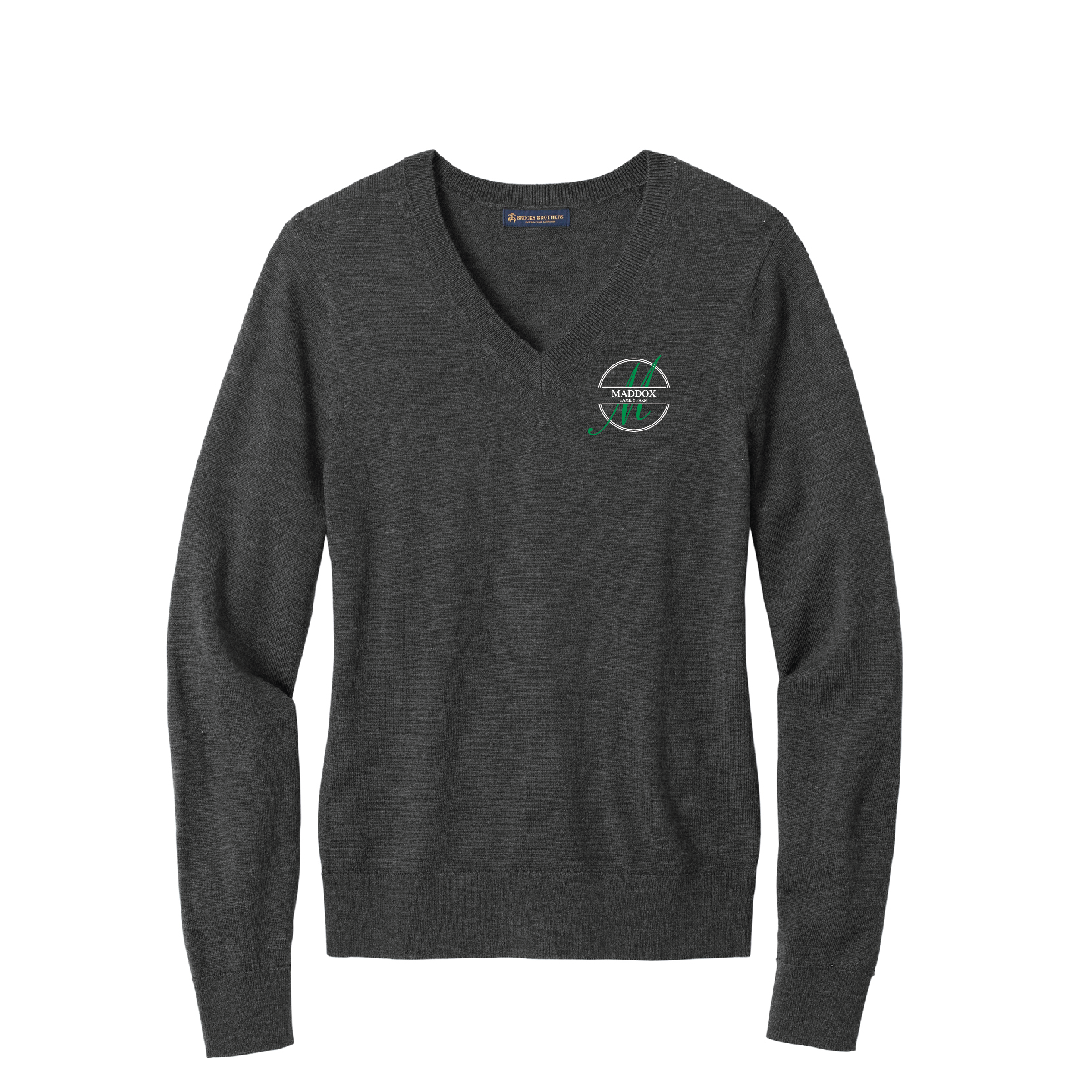 KMT Women's Brooks Brothers Washable Merino Wool V-Neck Sweater