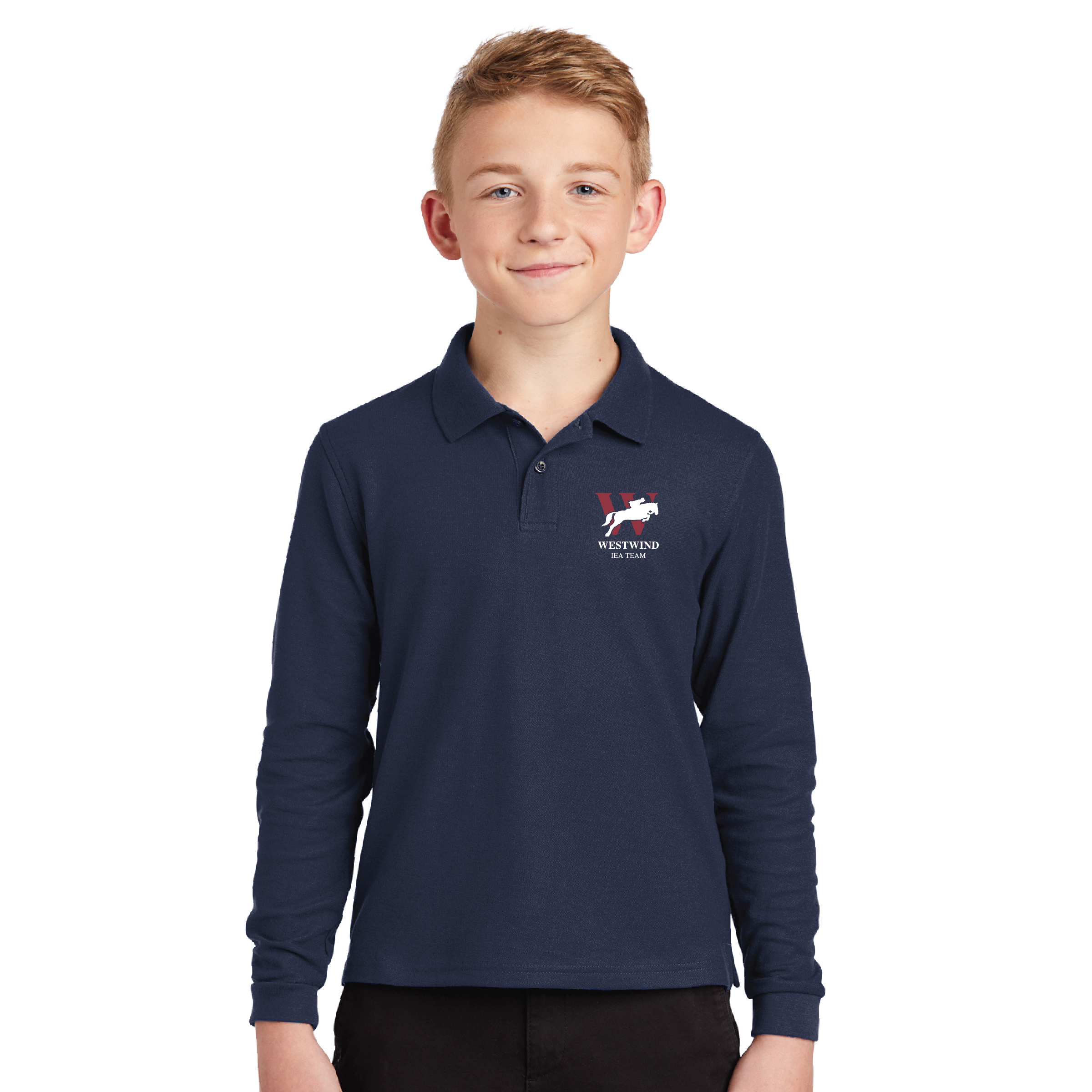 Westwind IEA Youth Port Authority Long Sleeve Silk Touch Polo