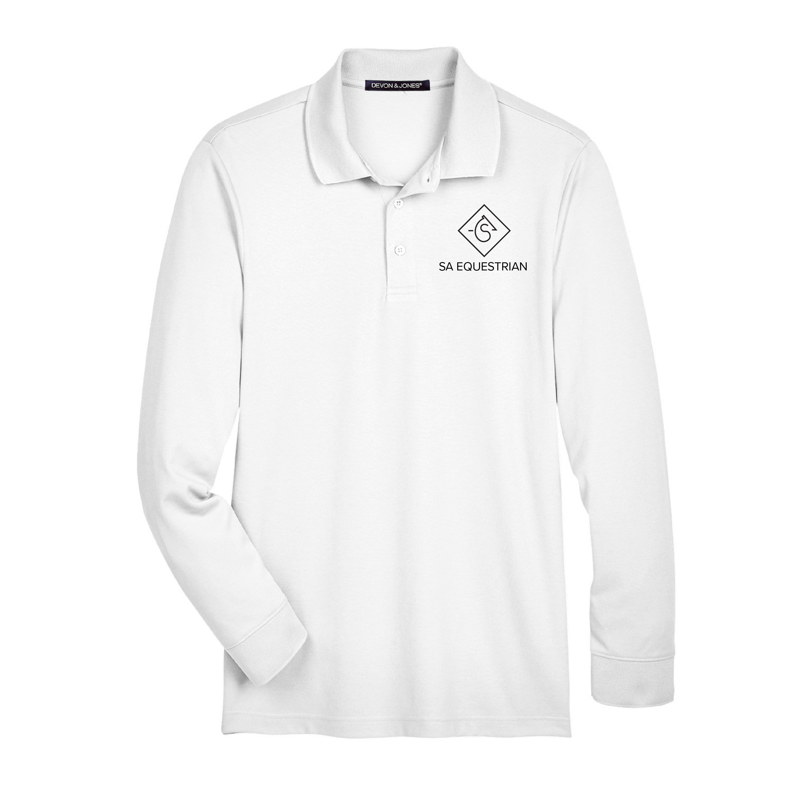 SA Equestrian Men's Devon & Jones Long Sleeve Performance Polo