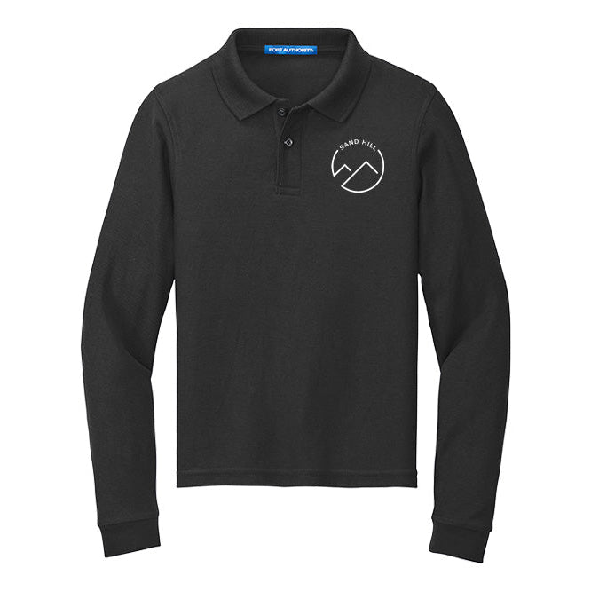 Sand Hill Stable Youth Port Authority Long Sleeve Silk Touch Polo