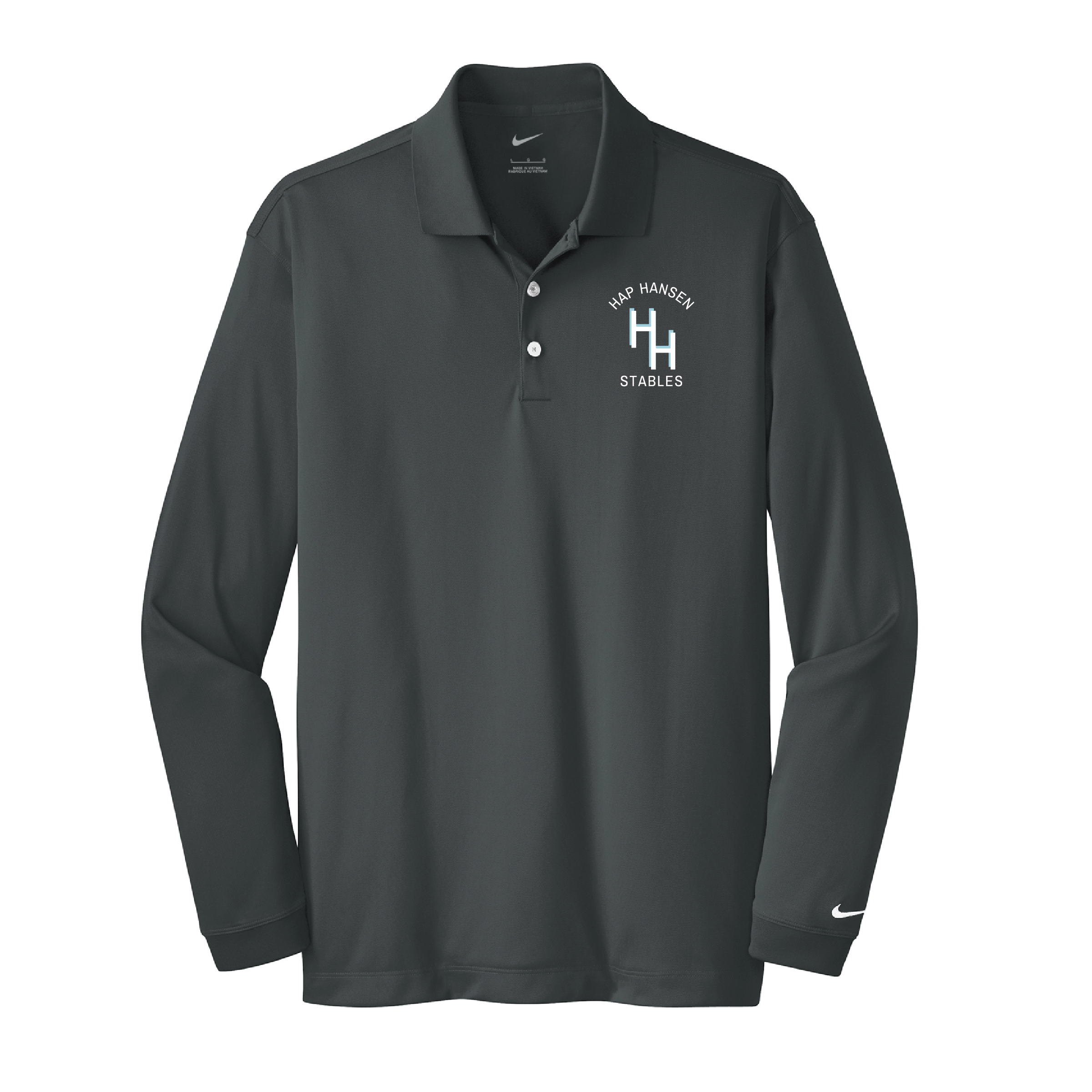 Hap Hansen Stables Men's Nike Long Sleeve Stretch Dri-FIT Polo