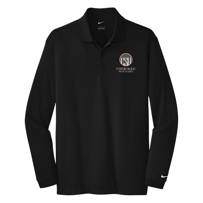 Cherokee Show Horses Men's Nike Long Sleeve Stretch Dri-FIT Polo