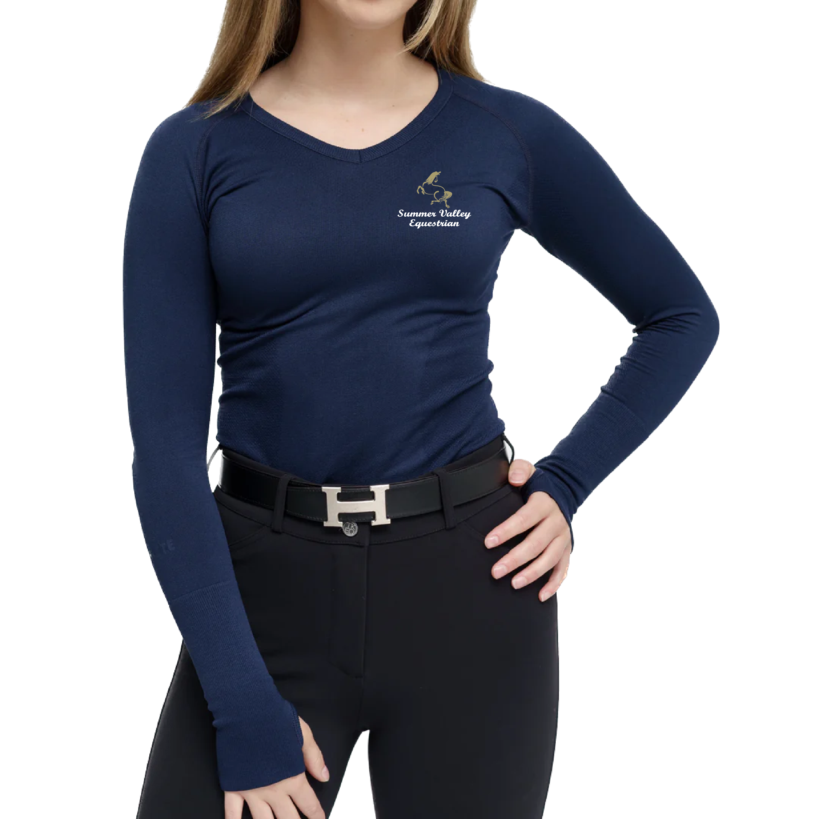 Summer Valley Women's TKEQ 'Kennedy' Seamless Long Sleeve V-Neck