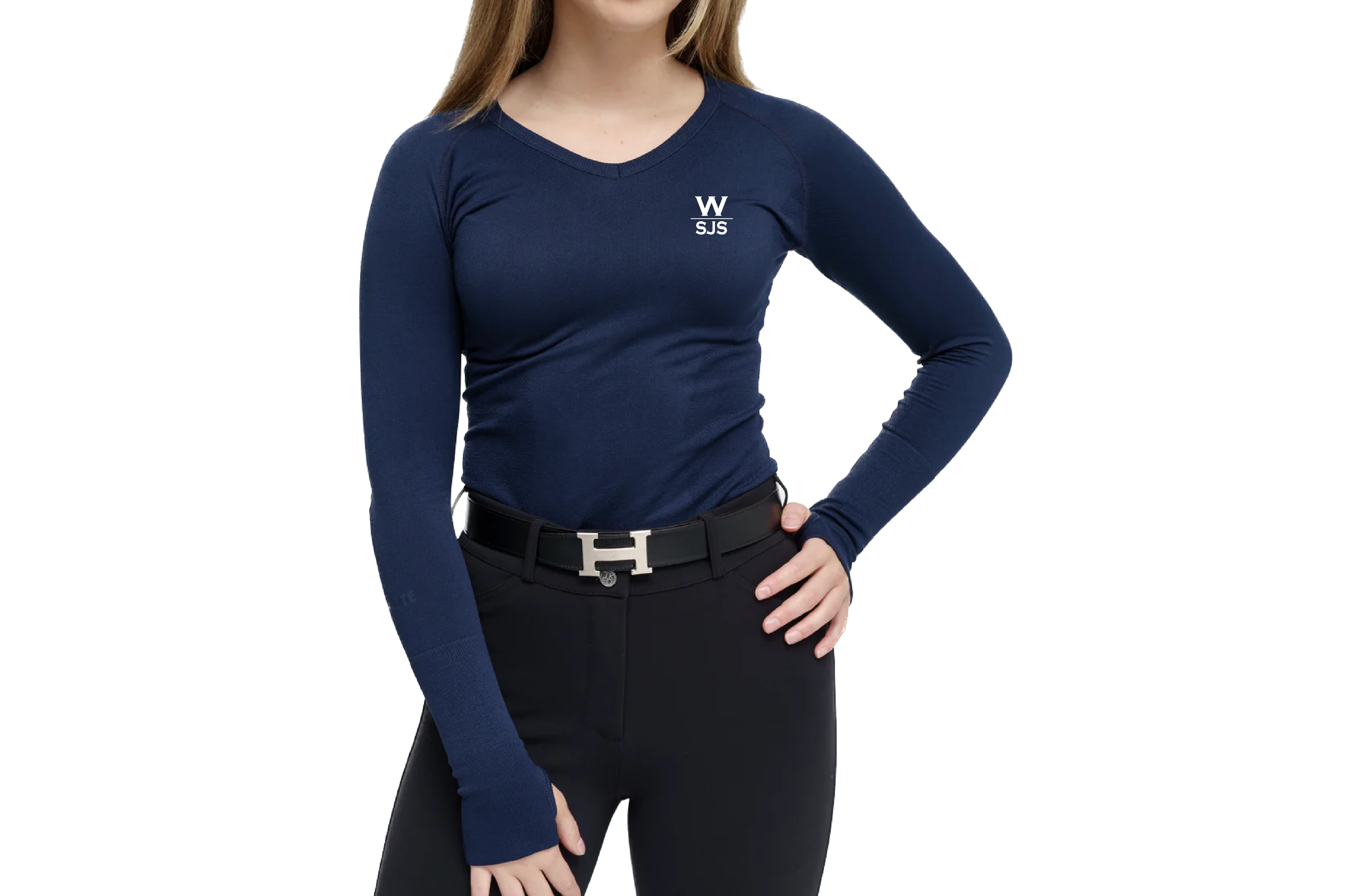 Westwood Women's TKEQ 'Kennedy' Seamless Long Sleeve V-Neck