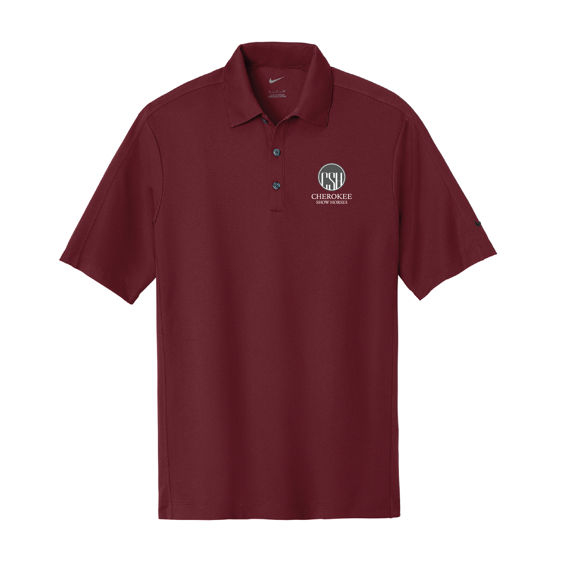 Cherokee Show Horses Men's Nike Tech Sport Dri-FIT Polo with Back Design