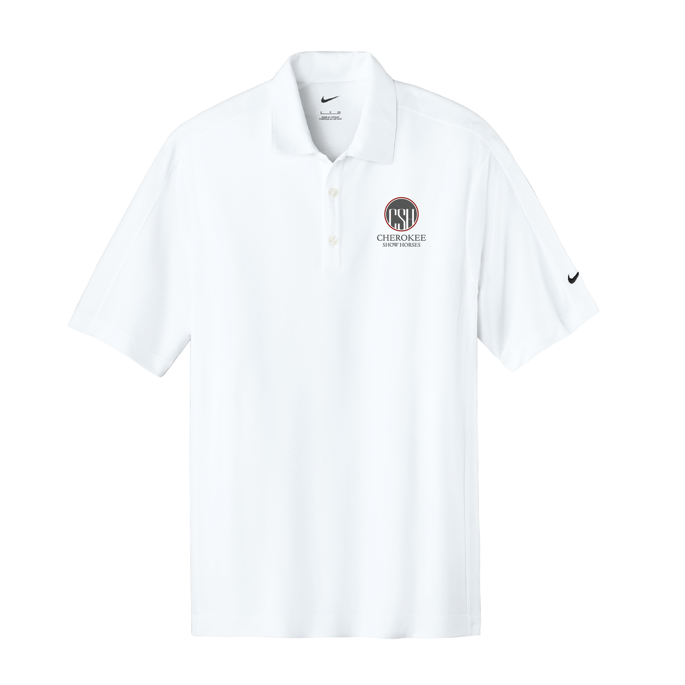 Cherokee Show Horses Men's Nike Tech Sport Dri-FIT Polo with Back Design