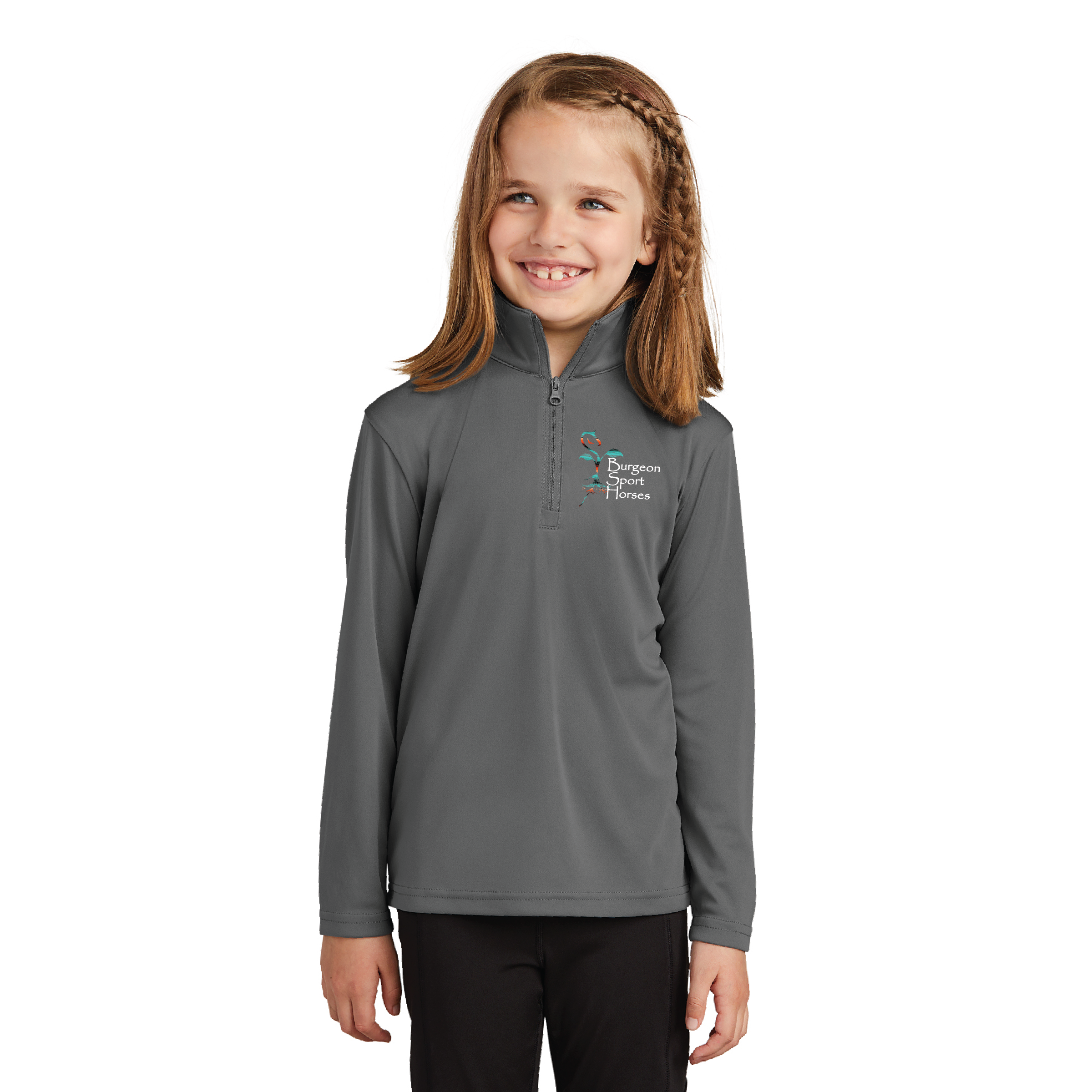 Burgeon Sport Horses Youth Sport-Tek PosiCharge 1/4 Zip Sunshirt