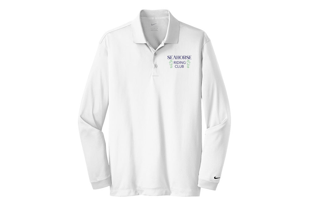 Seahorse Riding Club Men's Nike Long Sleeve Stretch Dri-FIT Polo