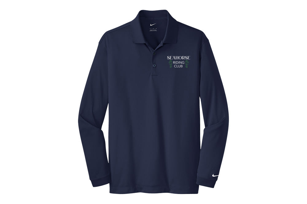 Seahorse Riding Club Men's Nike Long Sleeve Stretch Dri-FIT Polo