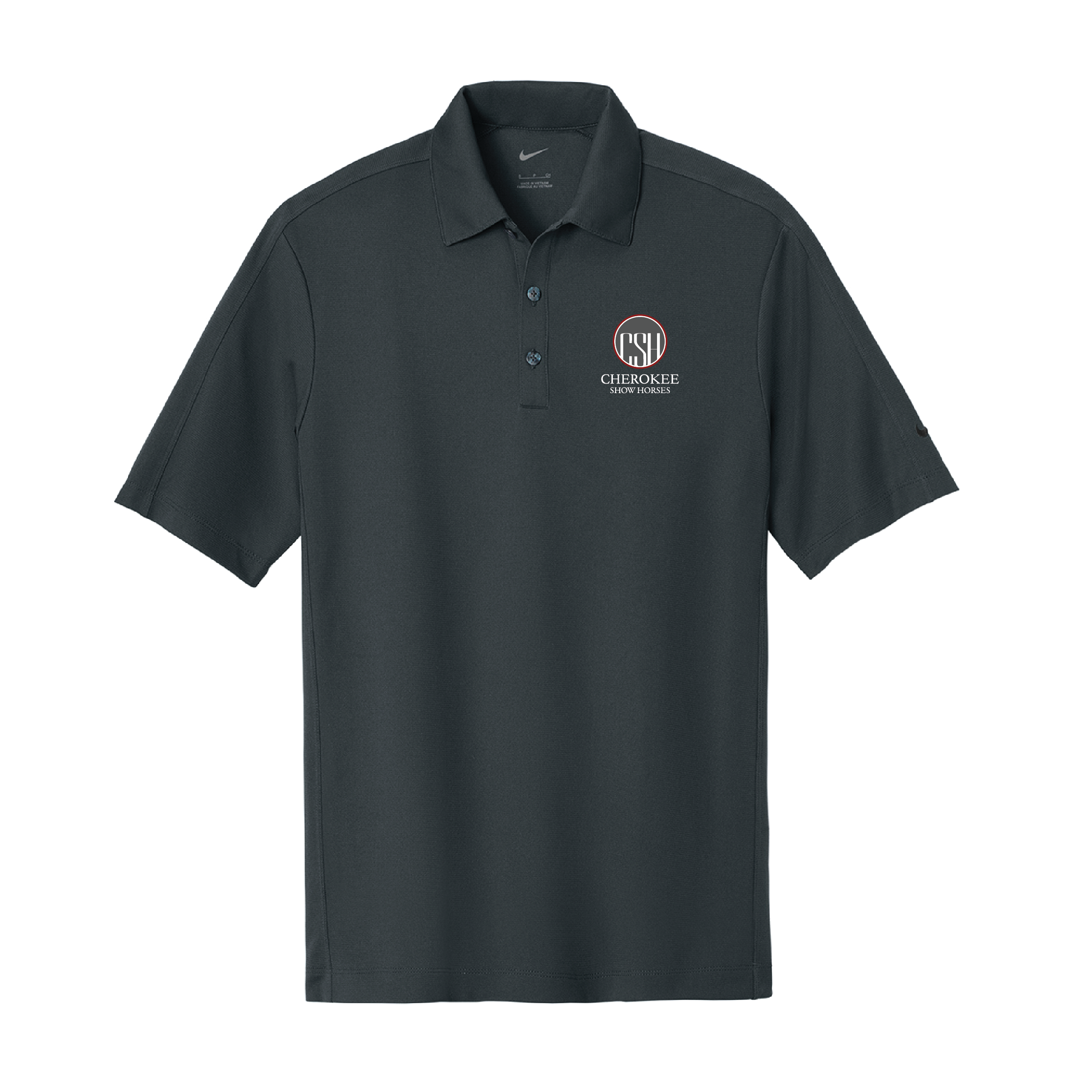Cherokee Show Horses Men's Nike Tech Sport Dri-FIT Polo with Back Design