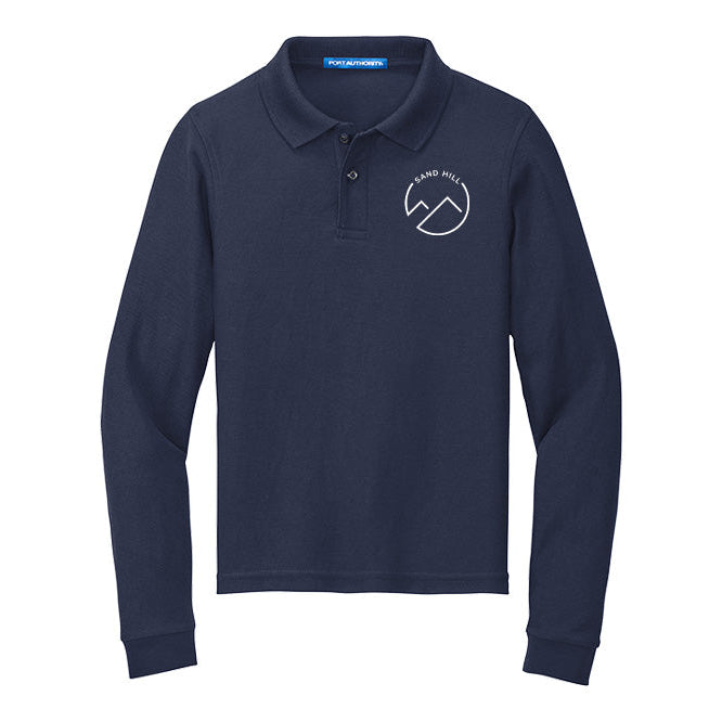 Sand Hill Stable Youth Port Authority Long Sleeve Silk Touch Polo