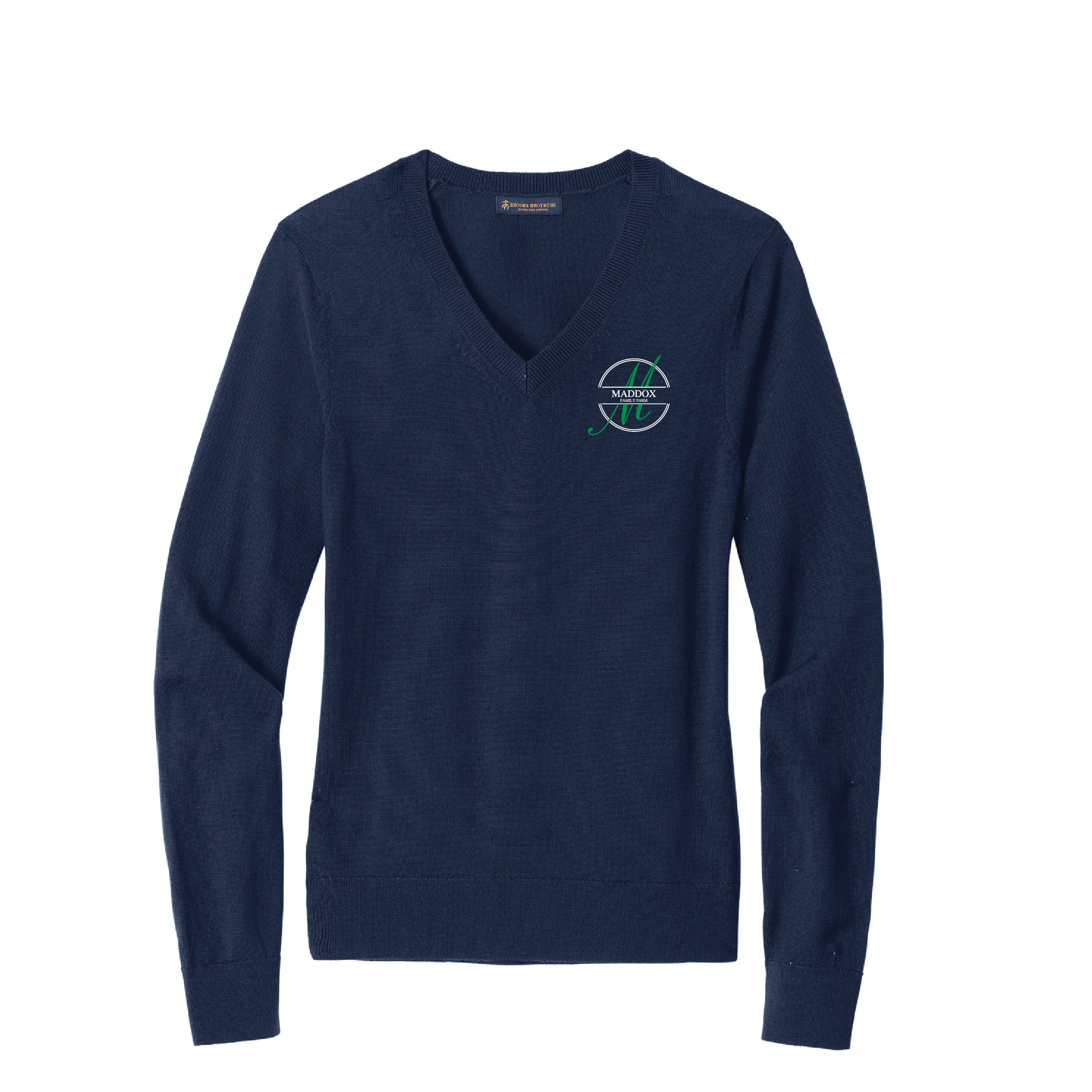 KMT Women's Brooks Brothers Washable Merino Wool V-Neck Sweater