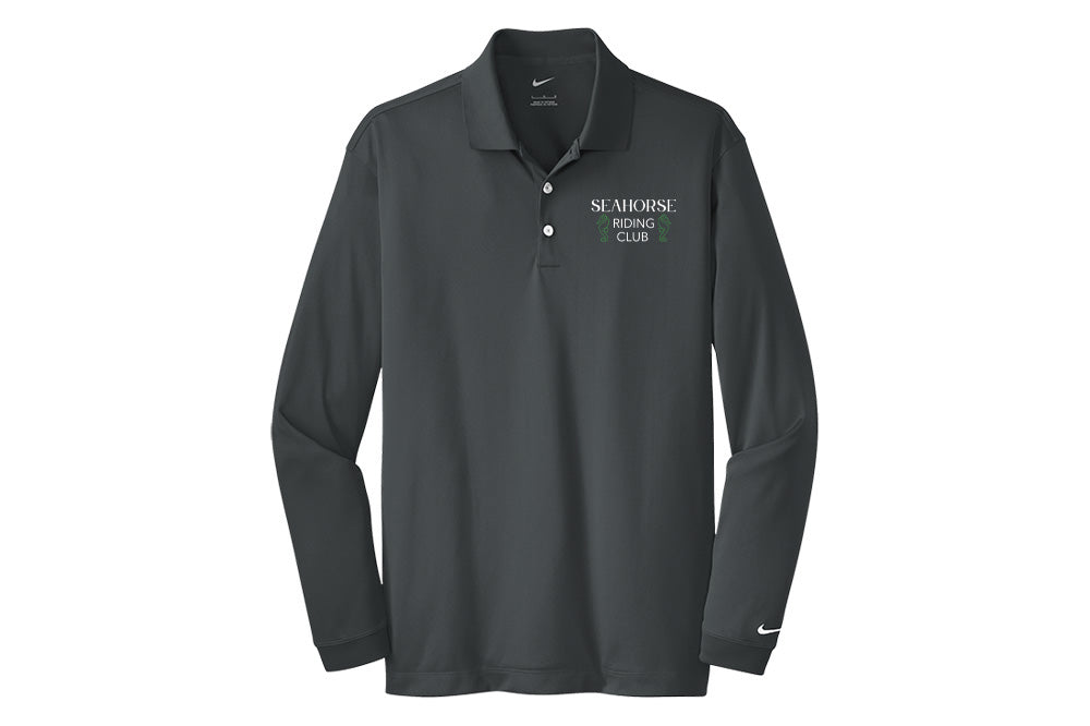 Seahorse Riding Club Men's Nike Long Sleeve Stretch Dri-FIT Polo