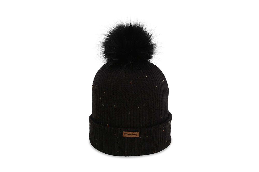 Angel Karolyi Imperial Pom Cuffed Beanie