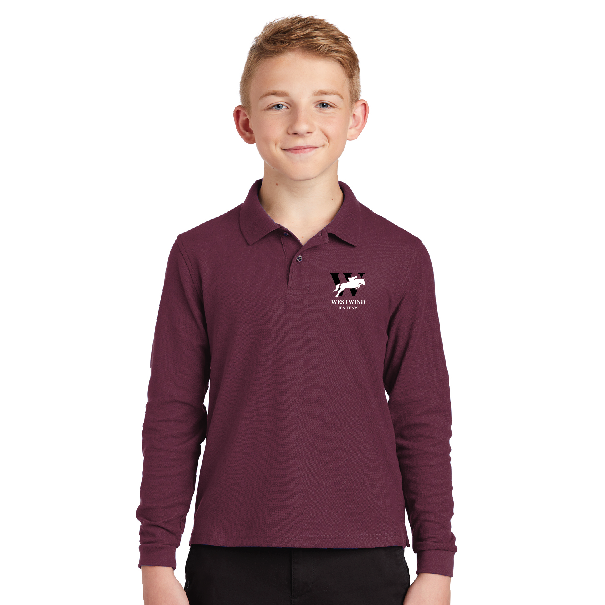 Westwind IEA Youth Port Authority Long Sleeve Silk Touch Polo
