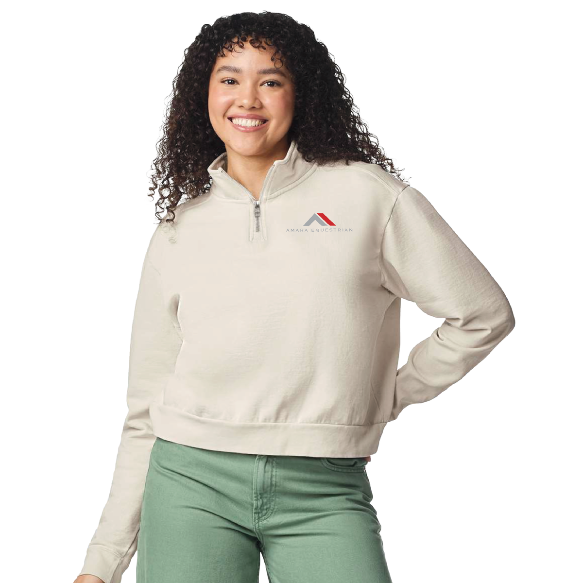Amara Equestrian Women's Comfort Colors Mid Length Quarter Zip