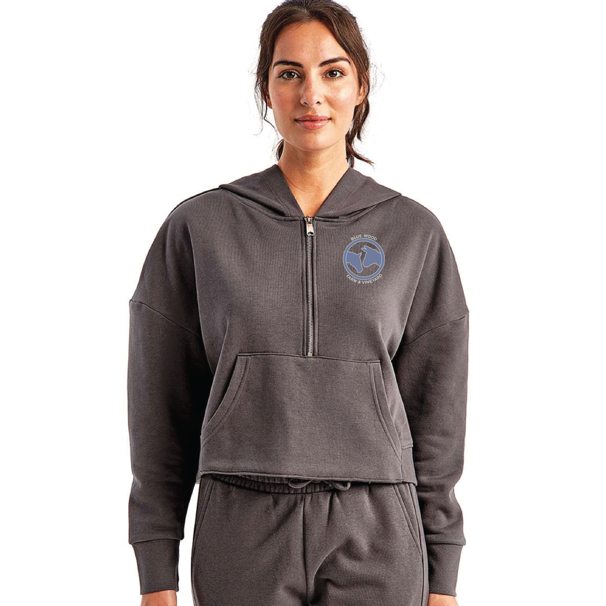 Blue Wood Farm Women's TriDri Alice Half-Zip Hooded Sweatshirt