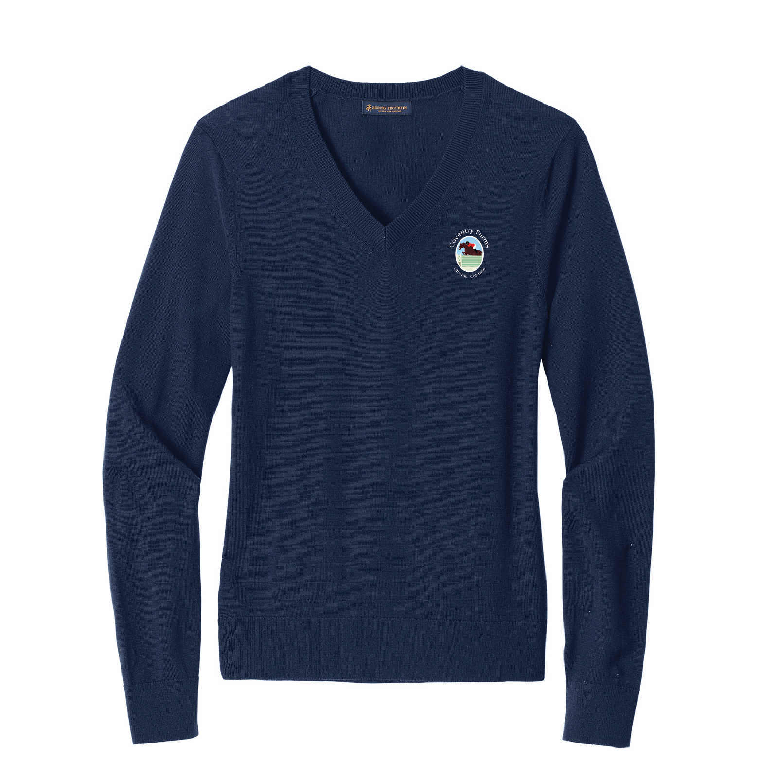 Coventry Farms Women's Brooks Brothers Washable Merino Wool V-Neck Sweater