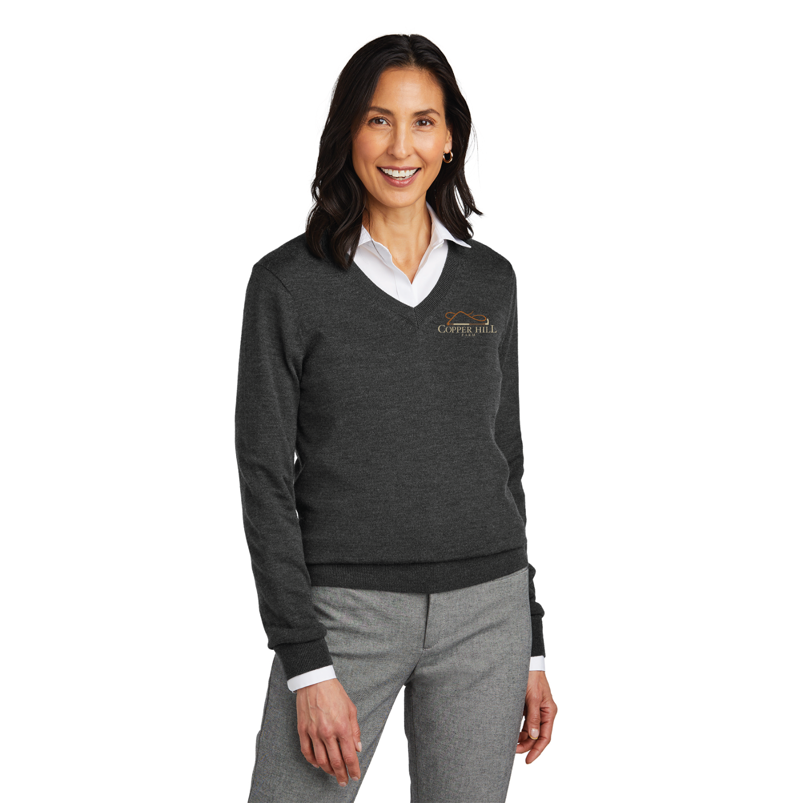 Copper Hill Farm Women's Brooks Brothers Washable Merino Wool V-Neck Sweater