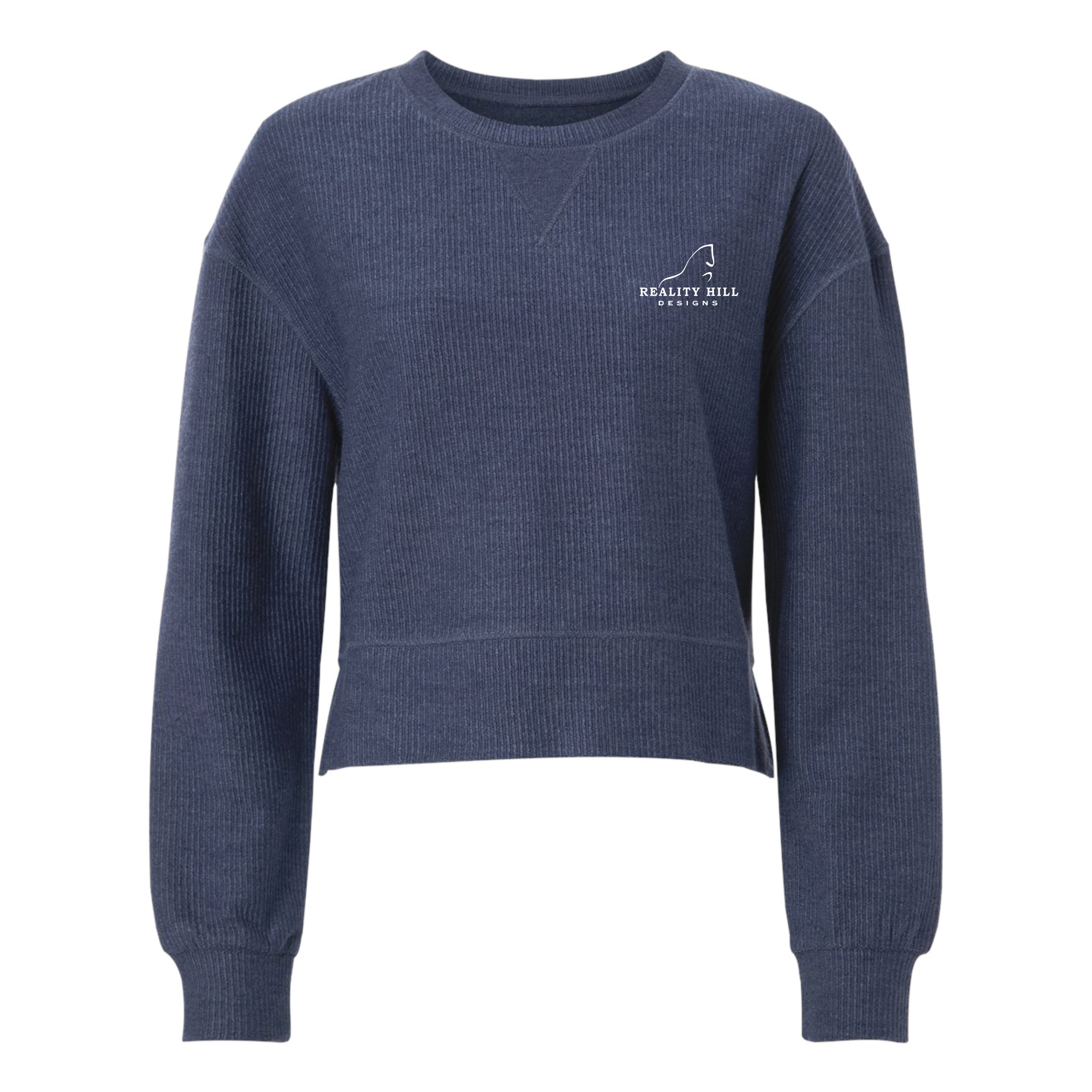 Women's Boxercraft Rib Knit Corded Boxy Crewneck Sweatshirt