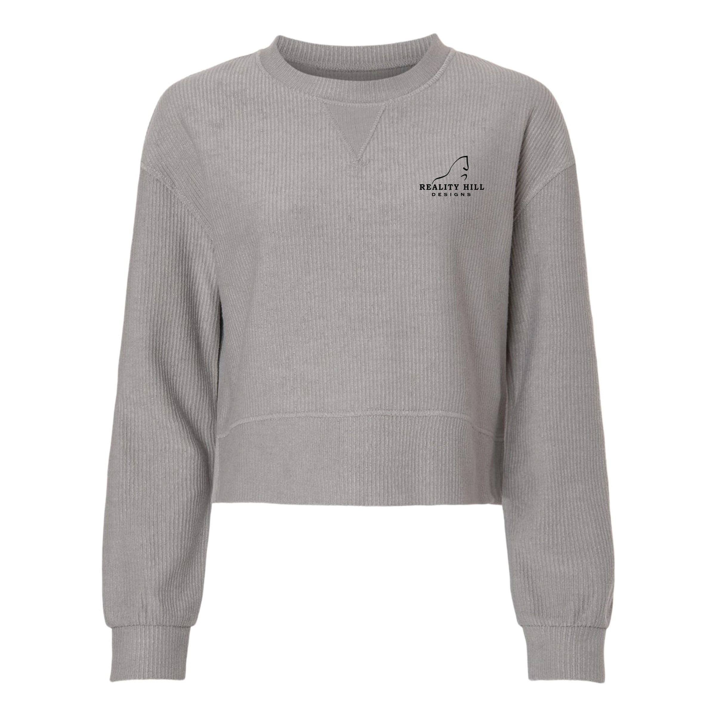 Women's Boxercraft Rib Knit Corded Boxy Crewneck Sweatshirt