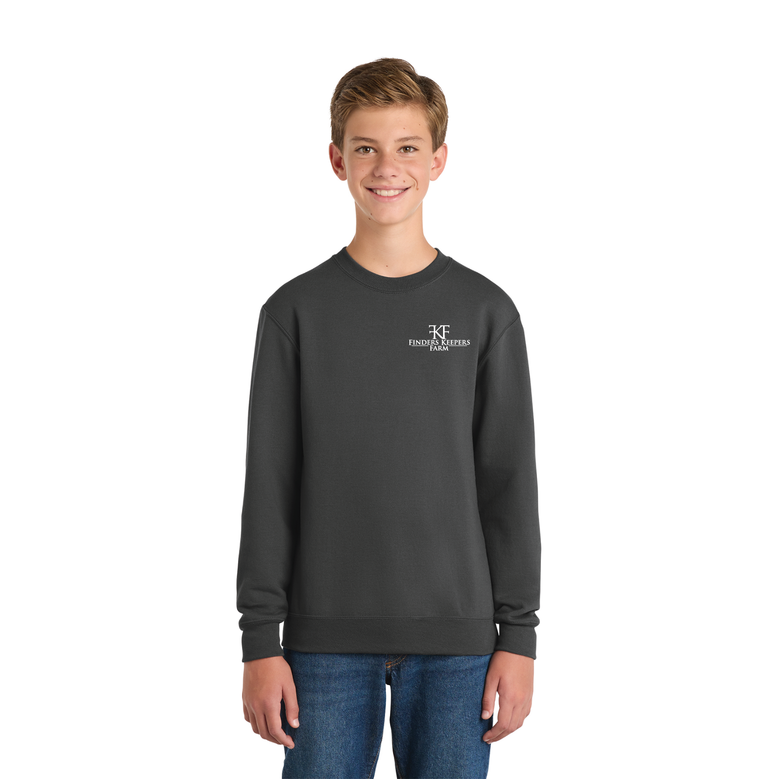 Finders Keepers Farm Youth Port & Company Core Fleece Crewneck Sweatshirt