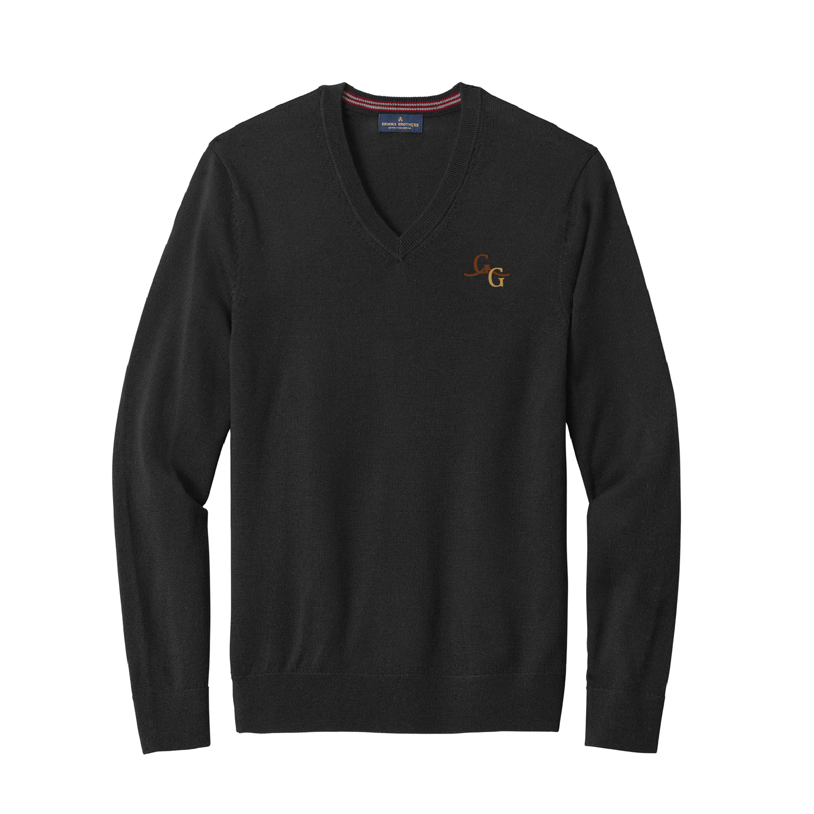 Golden Gate Equestrian Men's Brooks Brothers Washable Merino Wool V-Neck Sweater