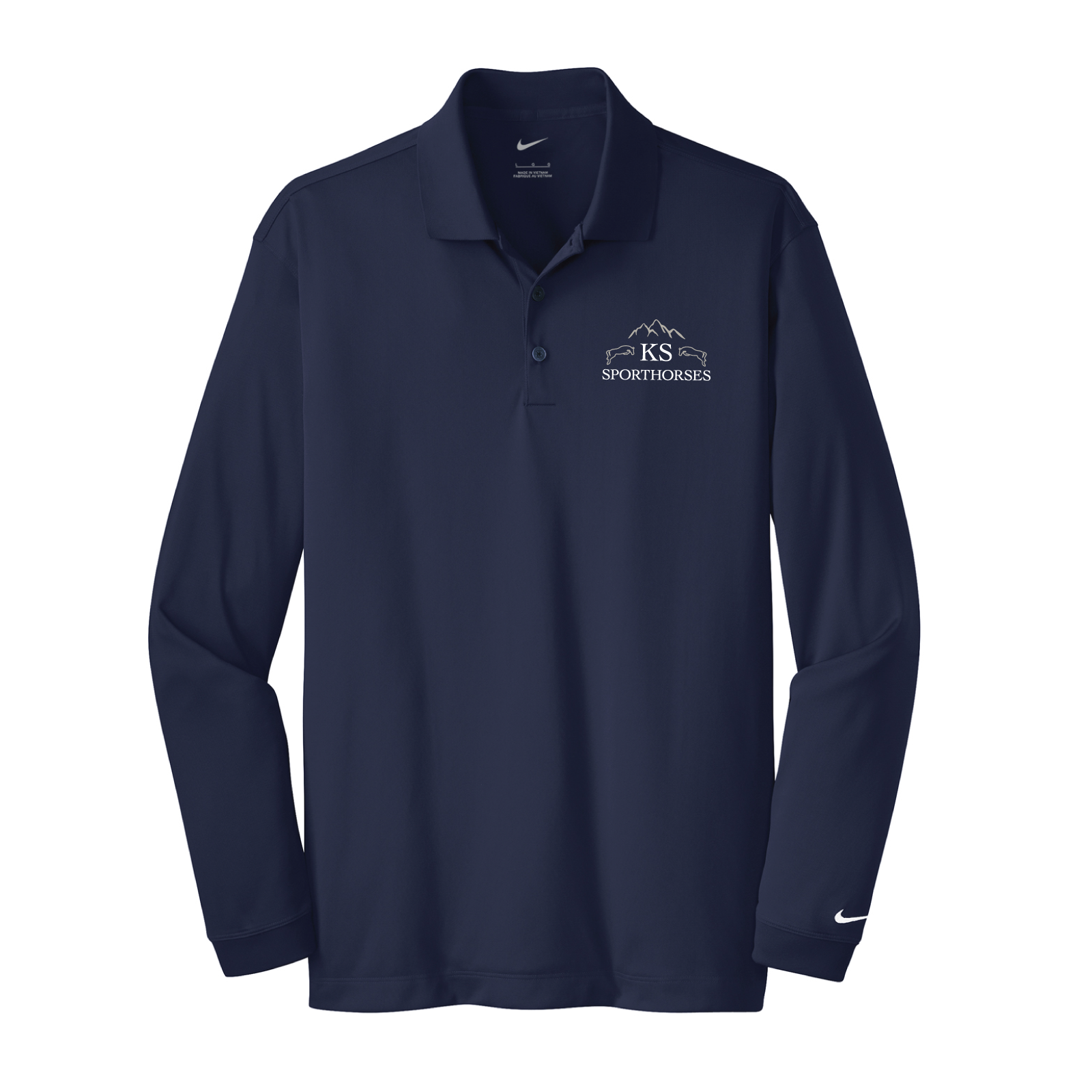 KS Sporthorses Men's Nike Long Sleeve Stretch Dri-FIT Polo