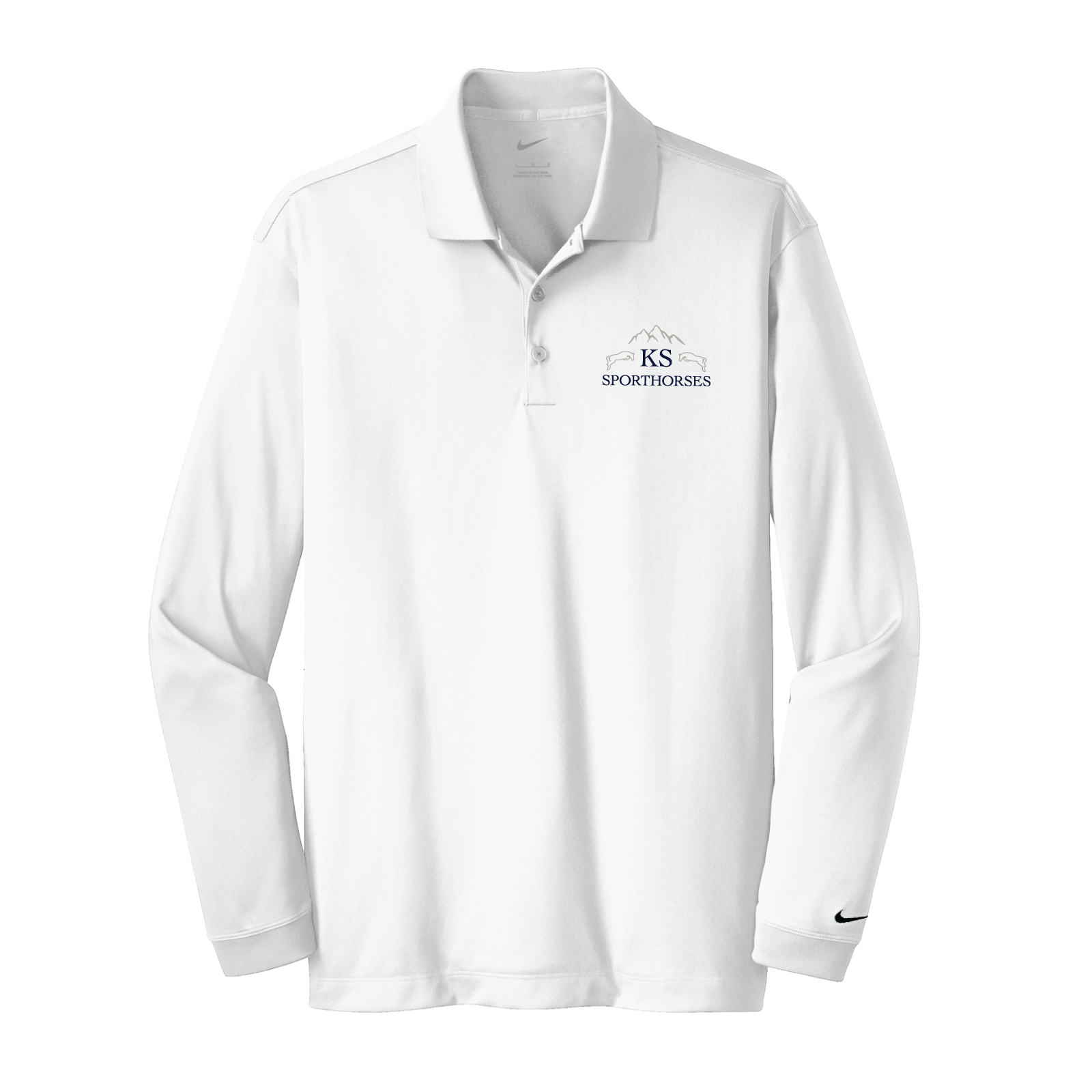 KS Sporthorses Men's Nike Long Sleeve Stretch Dri-FIT Polo