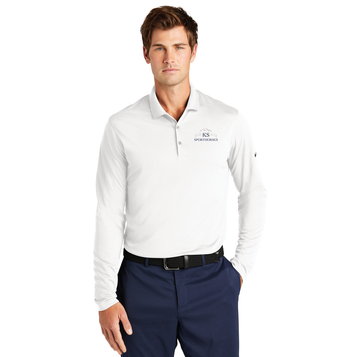 KS Sporthorses Men's Nike Dri-FIT Micro Pique 2.0 Long Sleeve Polo