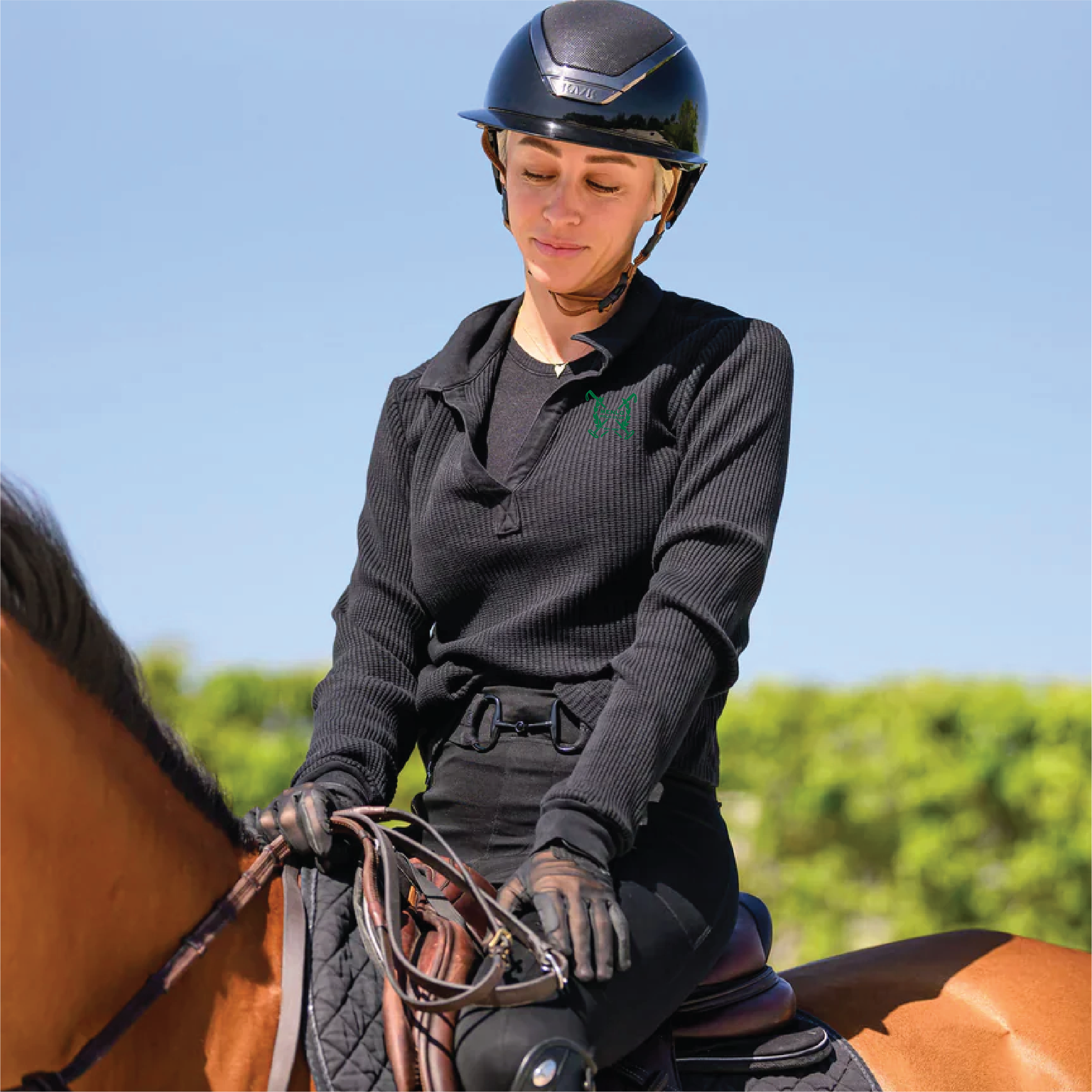 Menlo Polo Club Women's Euphoric Equestrian Cali Waffle Hoodie
