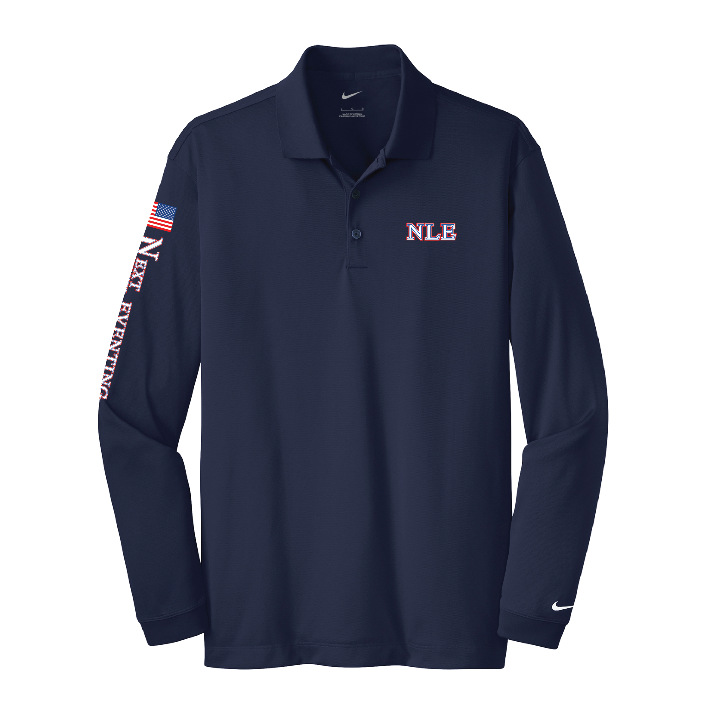 Next Level Eventing Men’s Nike Long Sleeve Stretch Dri-FIT Polo