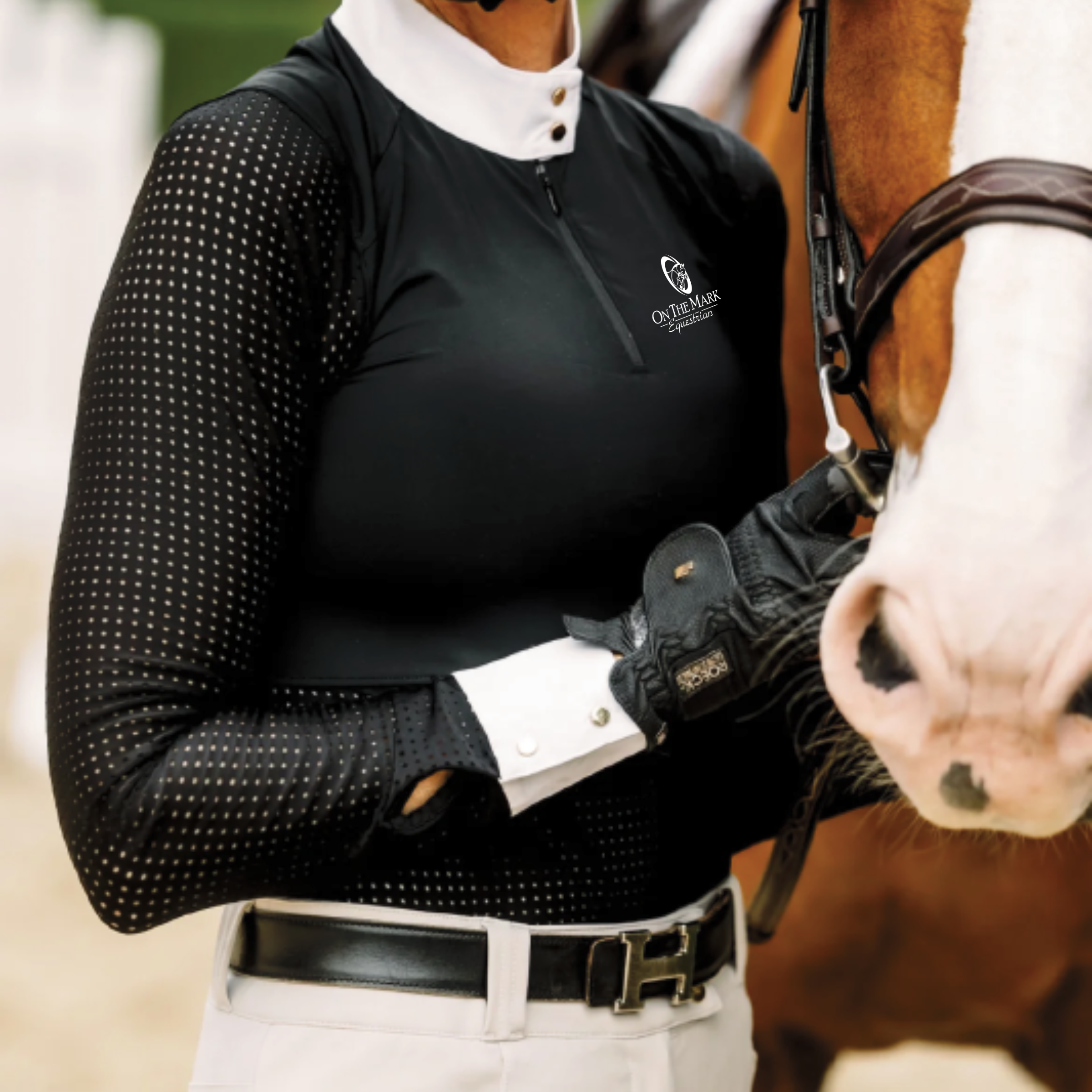 On The Mark Equestrian Women's Euphoric Equestrian Kloud Long Sleeve Competition Top