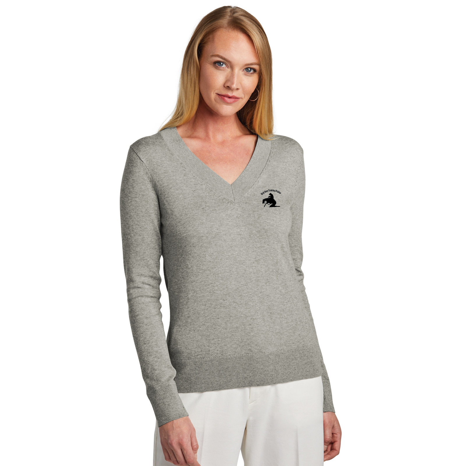 Rick Baer Women’s Brooks Brothers Cotton Stretch V-Neck Sweater