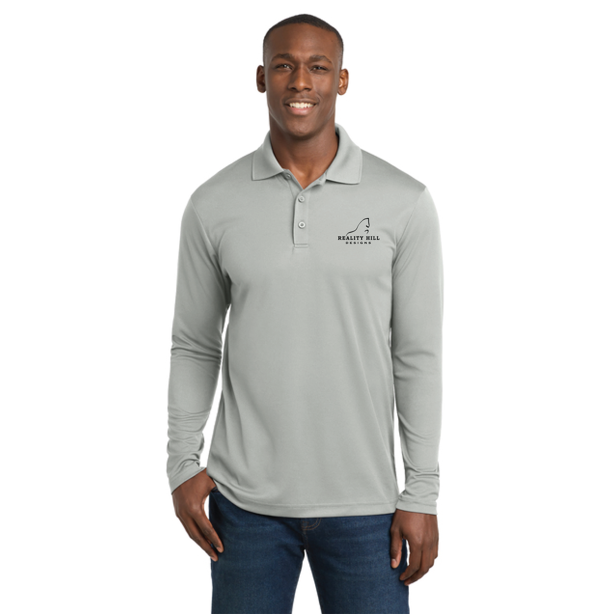 Men's Sport-Tek PosiCharge RacerMesh Long Sleeve Polo
