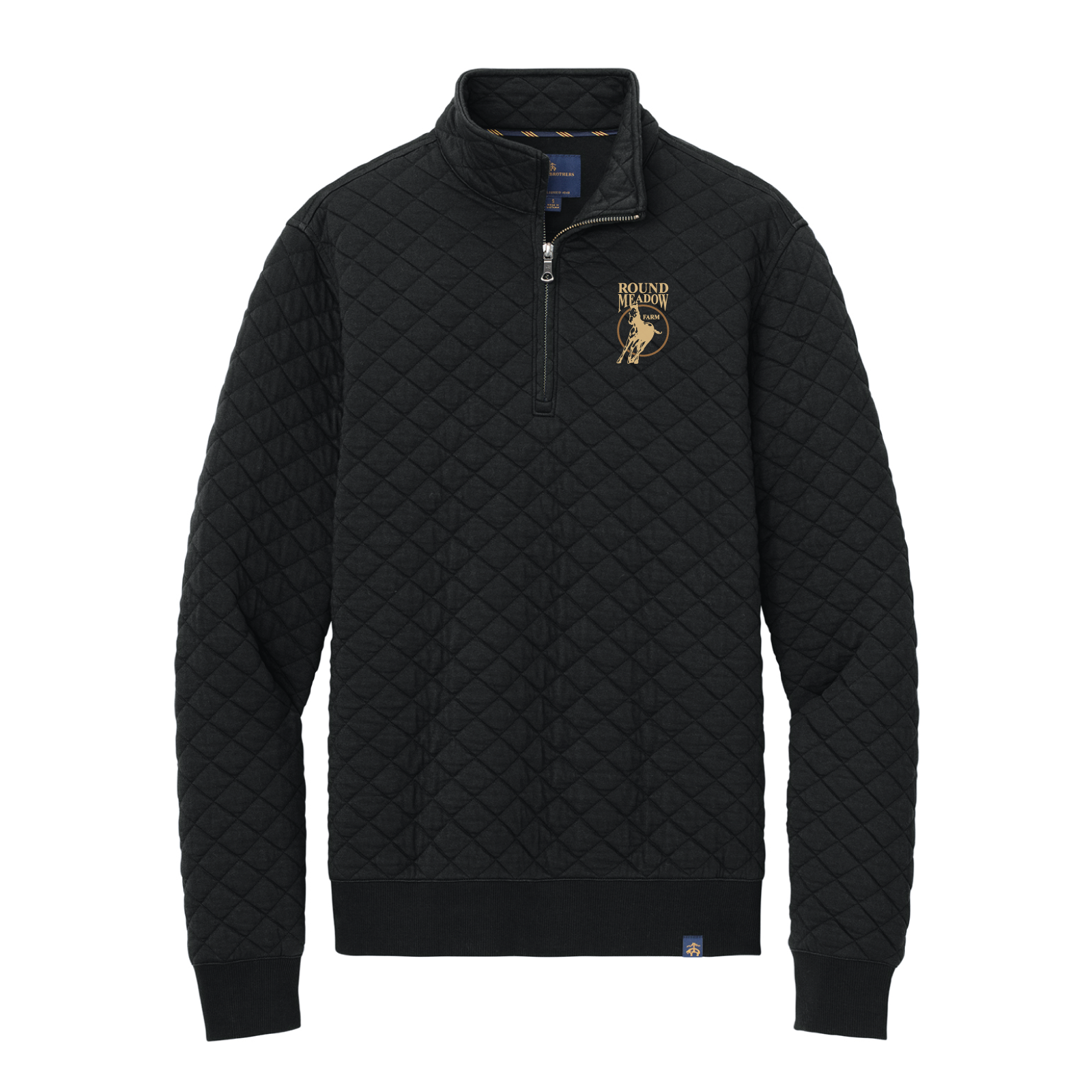 Round Meadow Men's Brooks Brother Diamond Quilt 1/4-Zip
