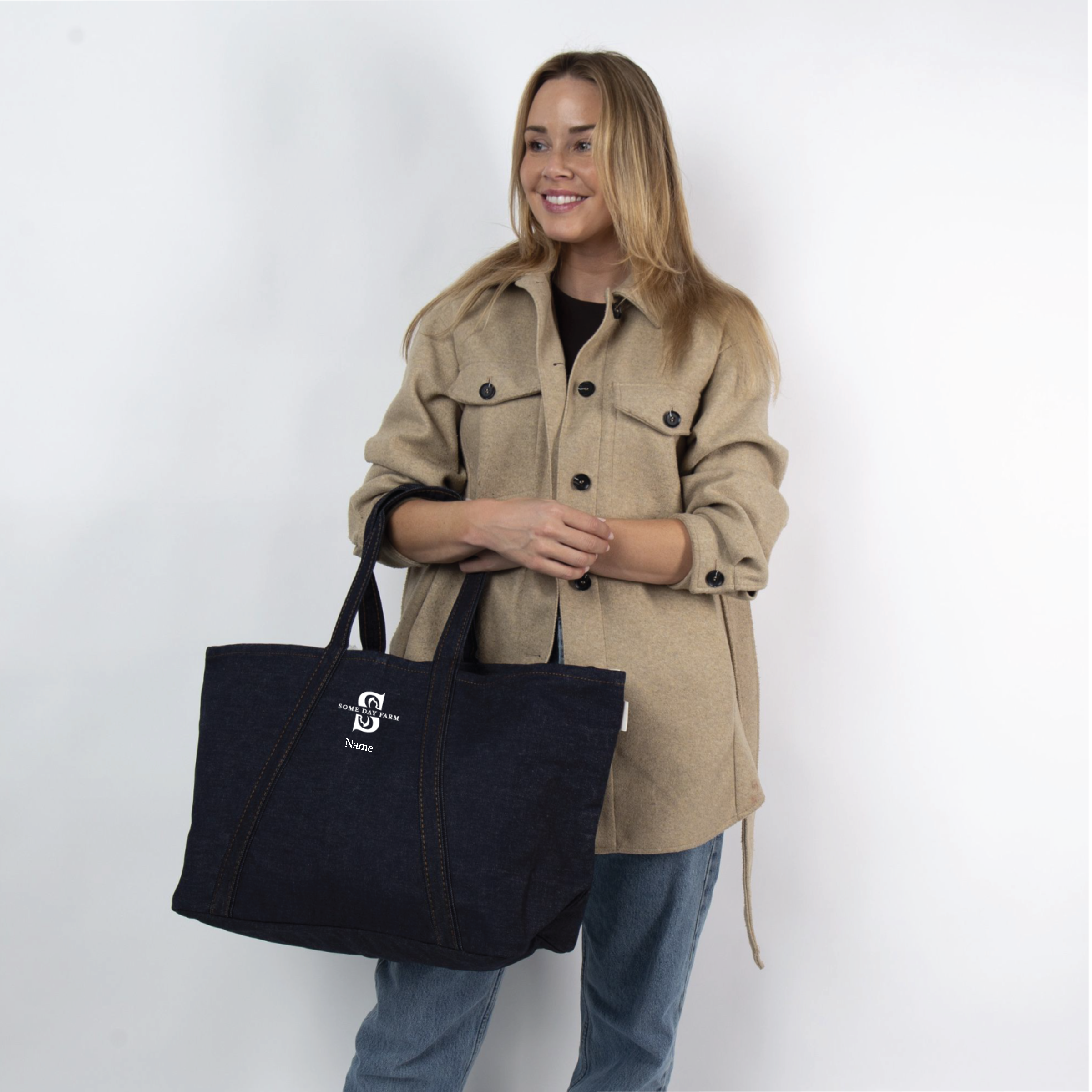 Some Day Farm CB Station Heritage Denim Tote