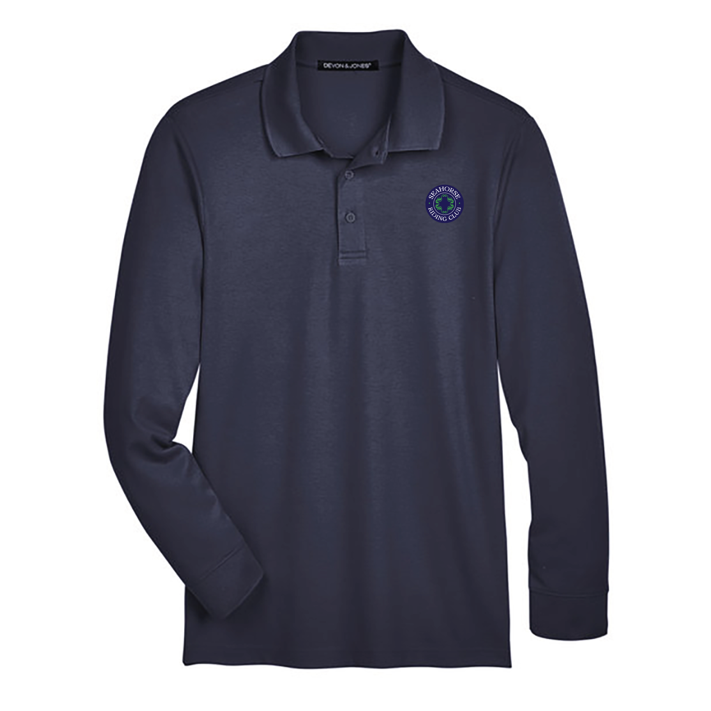Seahorse Riding Club Men's Devon & Jones Long Sleeve Performance Polo