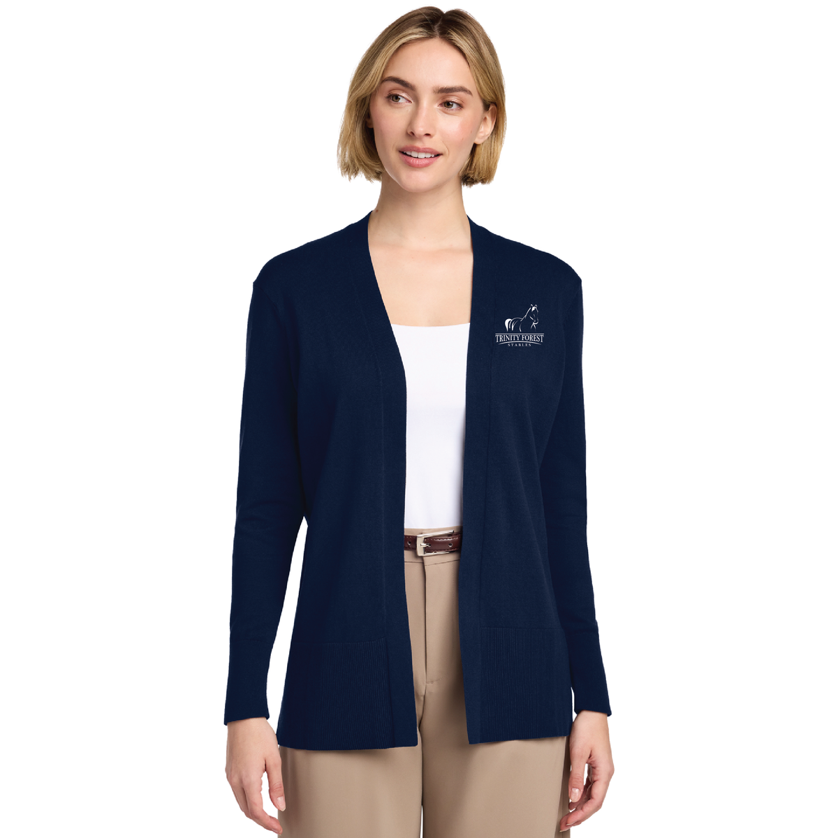 Trinity Forest Stables Women's Brooks Brothers Cotton Stretch Long Cardigan Sweater