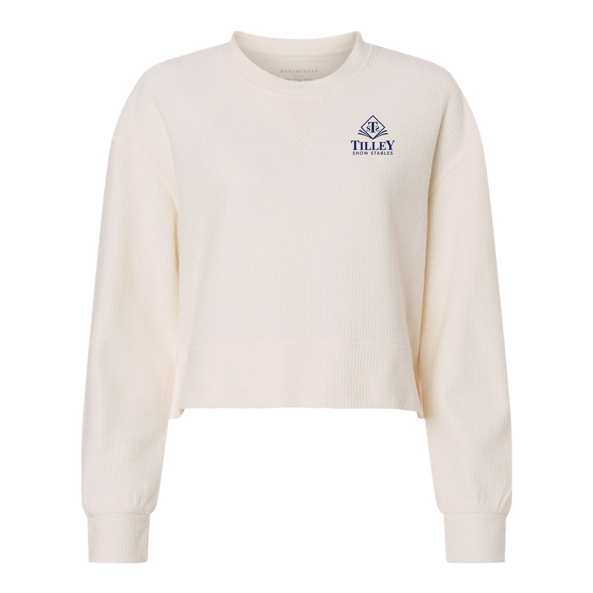 Tilley Show Stables Women's Boxercraft Rib Knit Corded Boxy Crewneck Sweatshirt