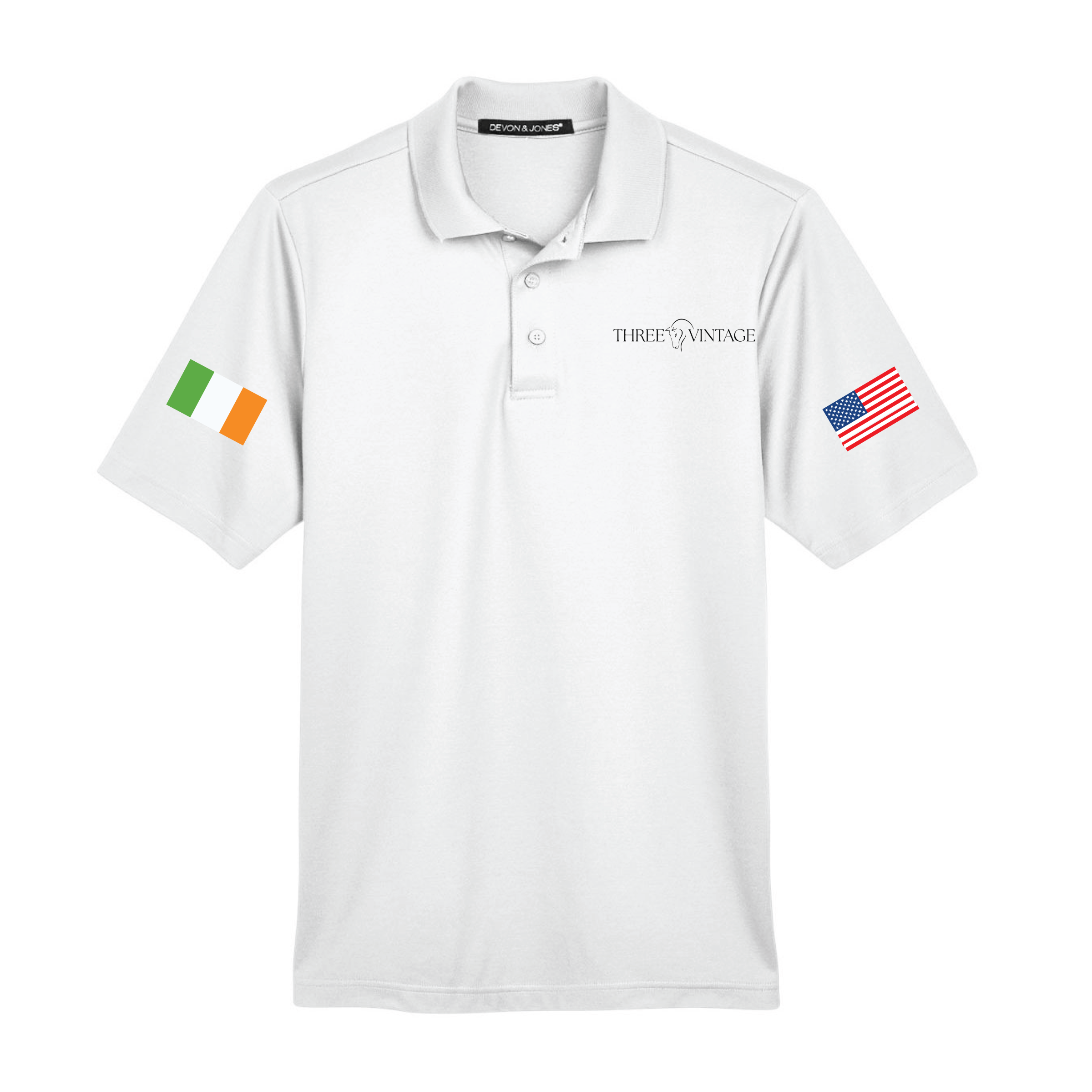Three Vintage Men's Devon & Jones Performance Polo