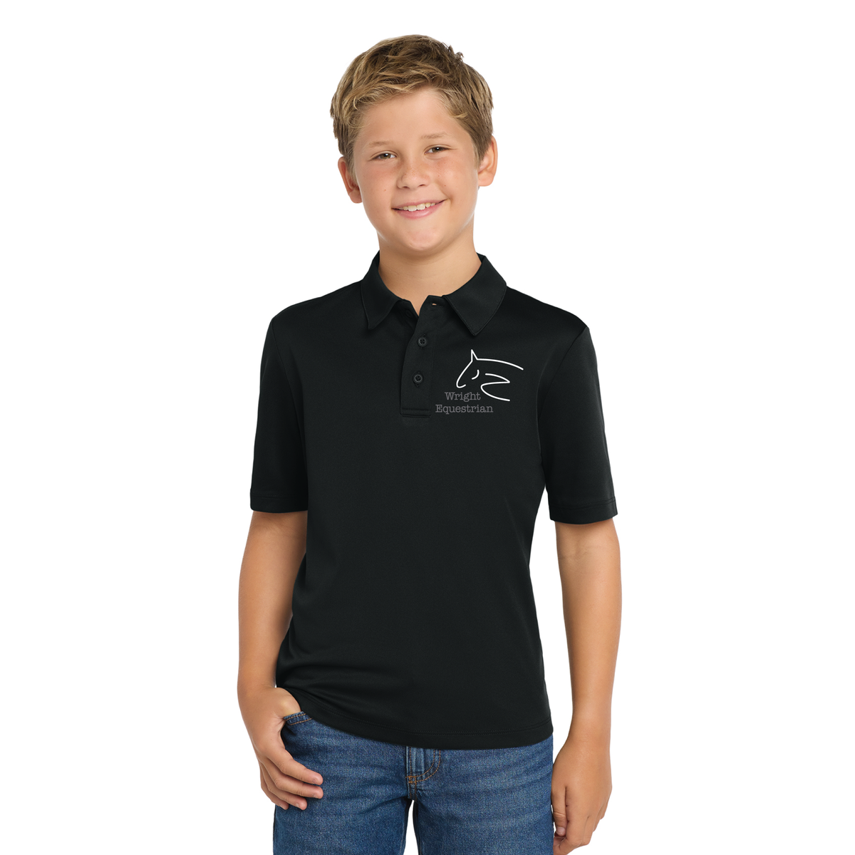 Wright Equestrian Youth Port Authority Short Sleeve Silk Touch Polo