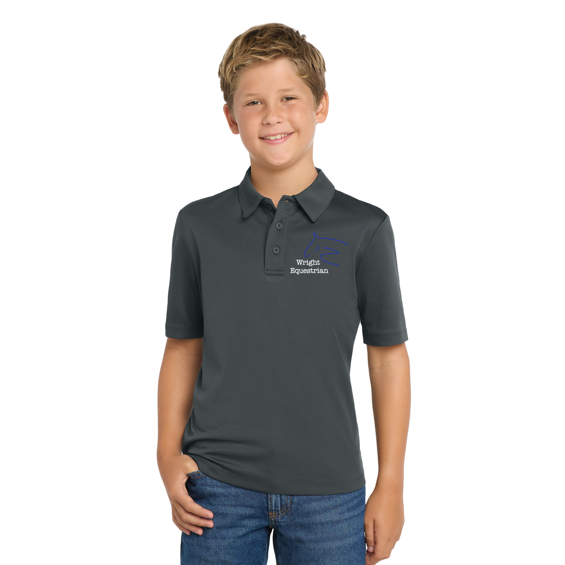 Wright Equestrian Youth Port Authority Short Sleeve Silk Touch Polo