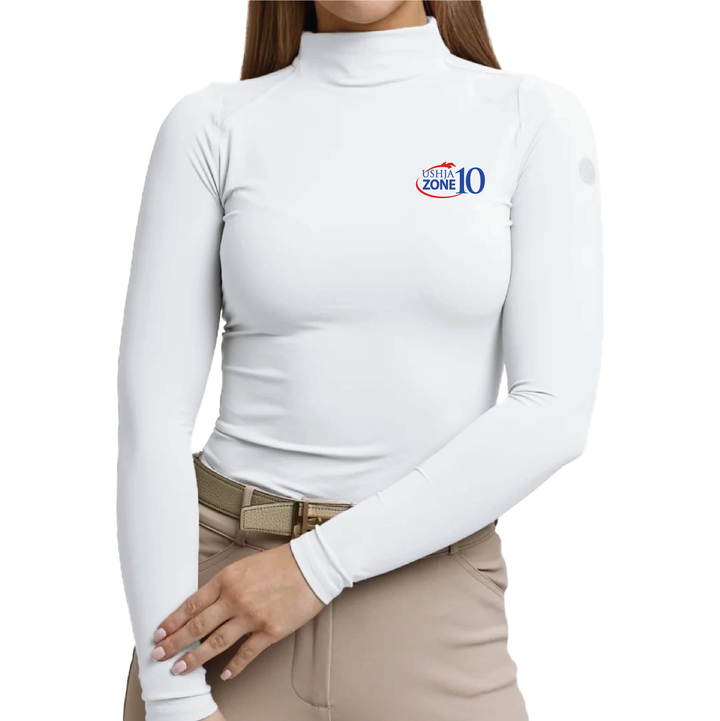 Zone 10 PONY Women's TKEQ 'Chloe' High Collar Technical Top (White)