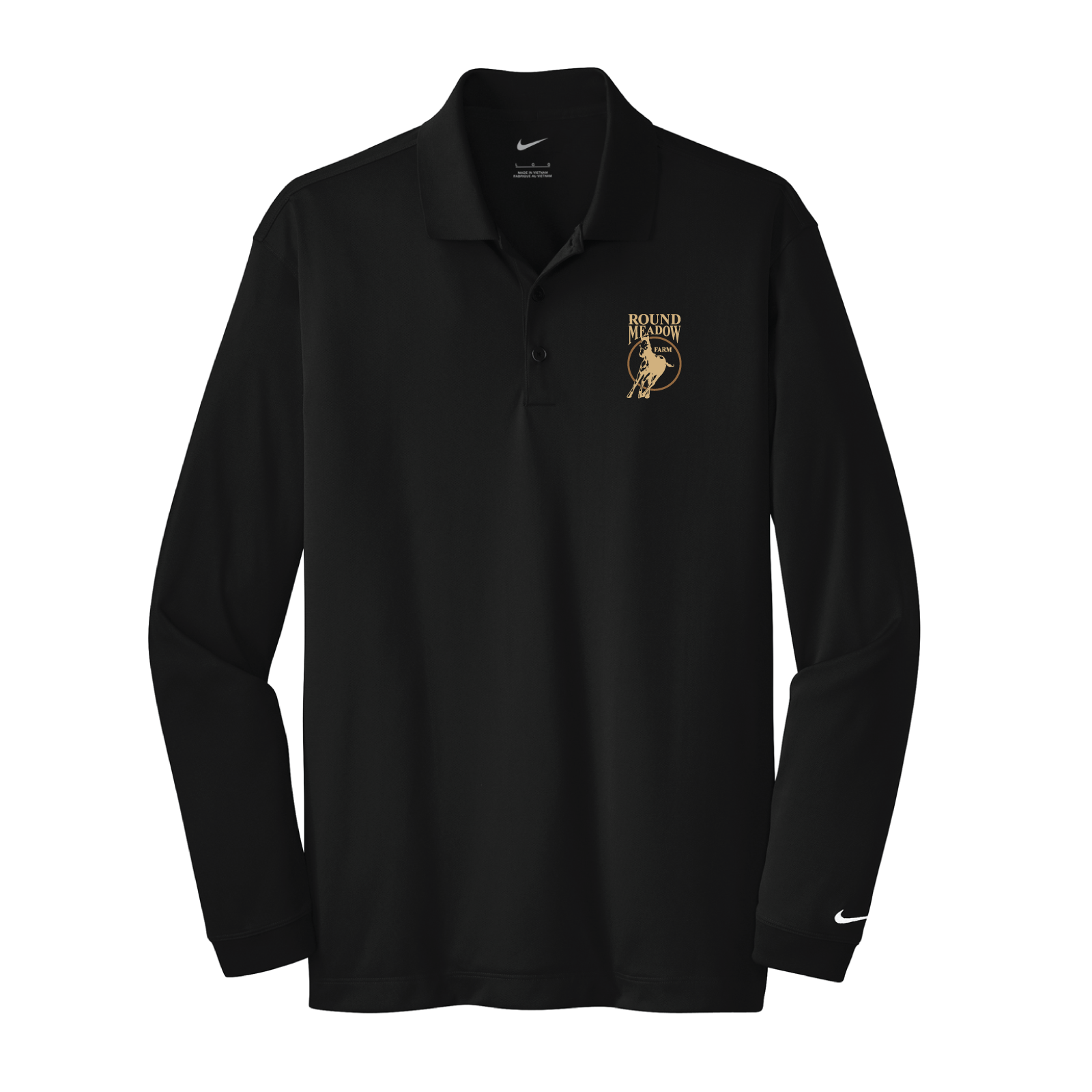 Round Meadow Farm Men's Nike Long Sleeve Stretch Dri-FIT Polo