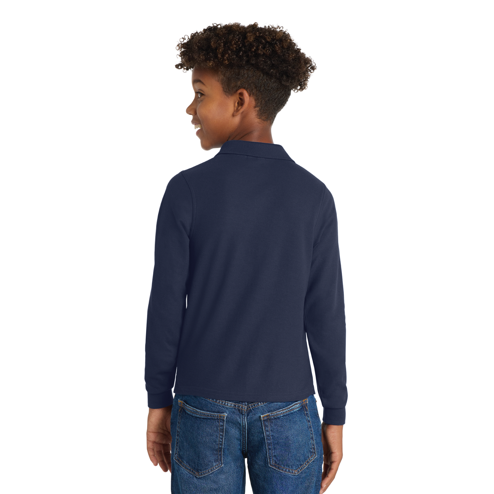 Horizons East Show Stables Youth Port Authority Long Sleeve Silk Touch Polo