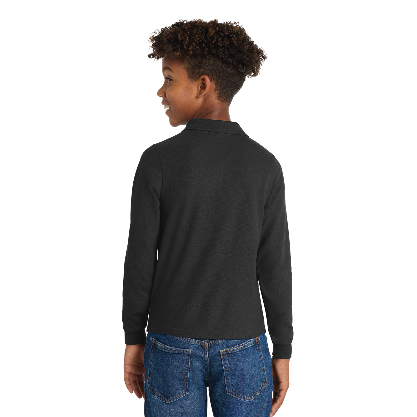Horizons East Show Stables Youth Port Authority Long Sleeve Silk Touch Polo